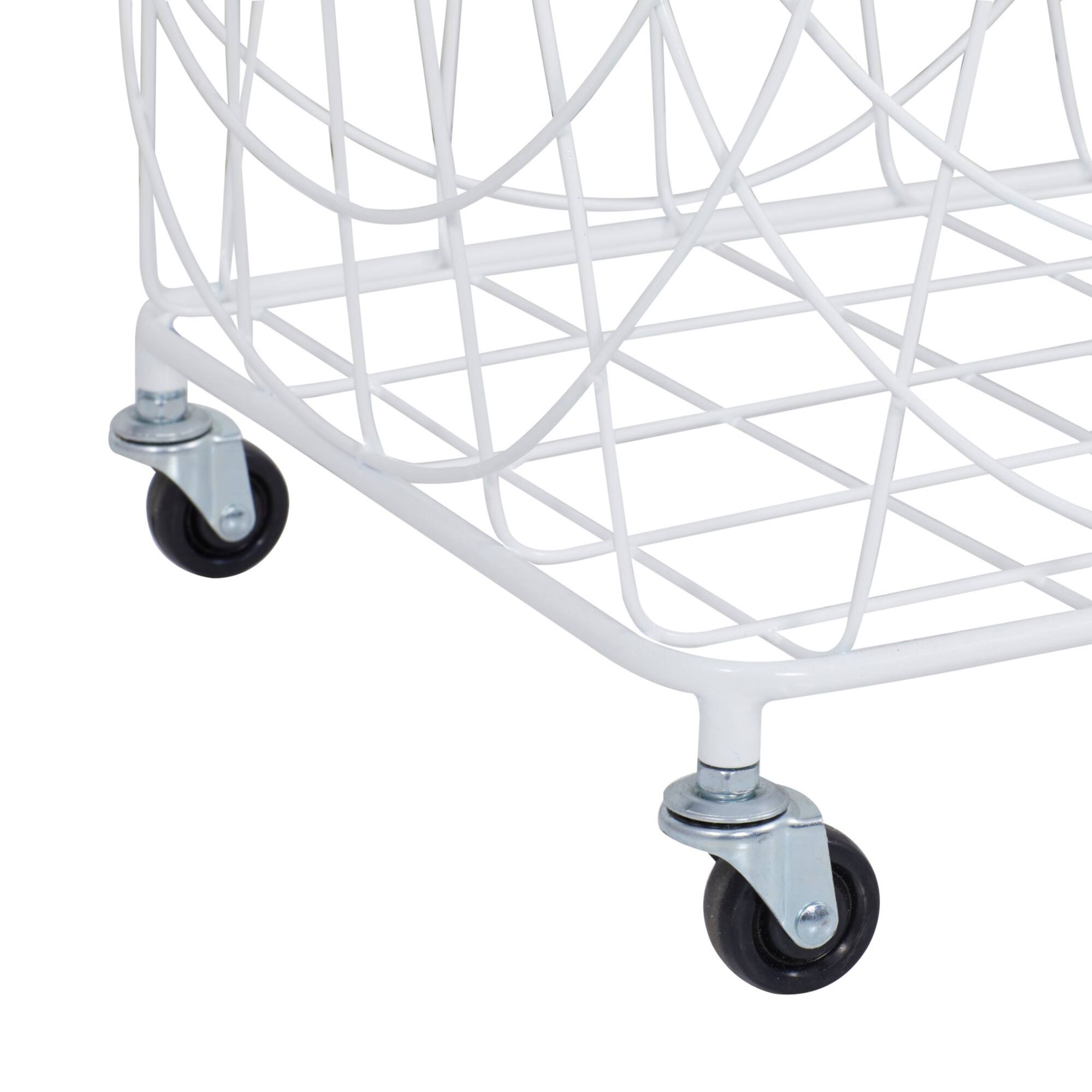 White Iron French Country Storage Cart, 17" x 17" x 17"